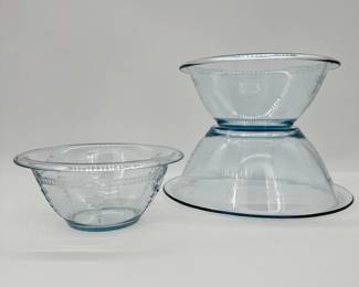 Lot - 6
Fire King Philbe Sapphire Blue Glass Mixing Bowl Trio
