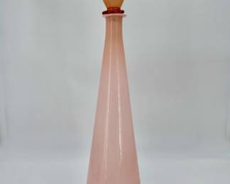 Lot - 58
Vintage Empoli Italy Pink Cased Glass Genie Bottle Decanter 26"T