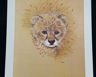 Lot - 21
1977 Kitschy Cheetah Cub Litho Art Print - NOS