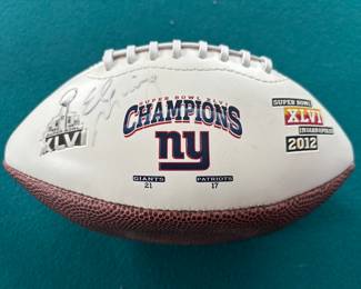 Eli Manning signed NY Champions ball, 2012
