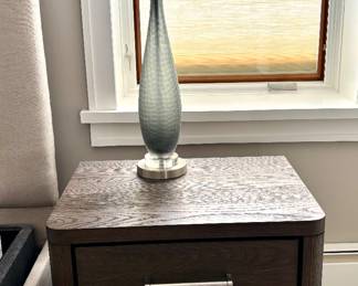 2 Bedside tables with lamps, 25" high, 26" wide, 20" deep