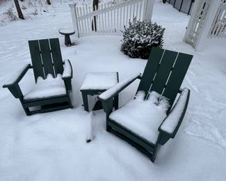 Outdoor Polywood Adirondack chairs and tables