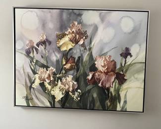 Large painting of Irises