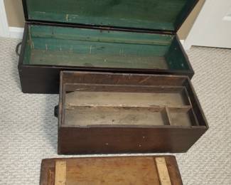 Old wooden boxes