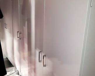 Multiple large storage cabinets