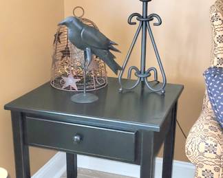 Black painted Side Table w/drawer