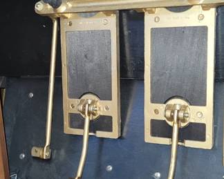 Player piano pedals still have the original factory protective cardboard on top