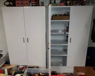 Multiple large storage cabinets