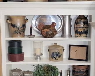 Maple City Pottery, Monmouth Ill, band boxes, crystal decanters, pewter