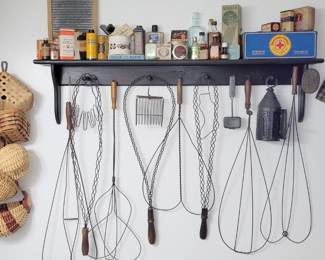 Rug Beaters, bathroom advertising & baskets