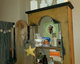 Bathroom advertising & painted wall cupboard
