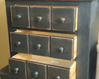 3 wide-drawer cabinet w/black paint