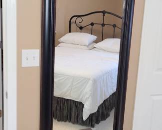 Old wood boxes and full length wall mirror