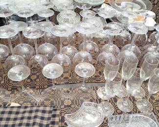 Lots of clear stem ware