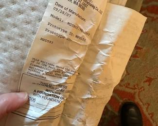 label on mattress