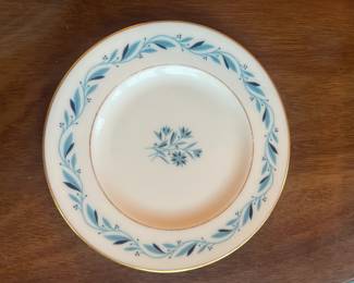 $120. Lenox "Blueridge" set consisting of 10 dinner plates, 8 salad and 8 bread/butter plates and 9 cups and saucers.