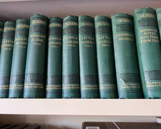 Illustrated Library Edition books by Charles Dickens.  More in the next photo.  For sale during in person shopping Friday and Saturday.