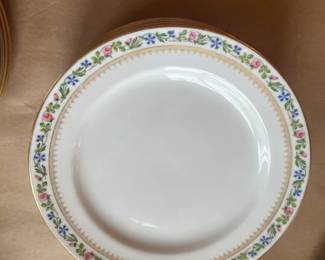J. Pouyat Limoges china salad plates.  Set of 8.  One with a slight chip underneath a rim.