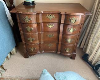 $90. Four drawer mahogany Chippendale style chest. as found issue shown in next photo.  35"w x 19"d x 30.5"h . 
 Available for online purchase which opens Wednesday at 7pm.  See sale description to learn how to buy online. 