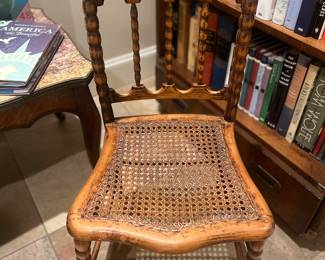 Caned side chair excellent condition. Available during in-person shopping Friday and Saturday.