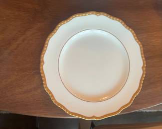 $320 Antique Royal Doulton china set consisting of 12 dinner, 12 salad, 8 two-handled soups with saucers and 12 teacups and saucers. 