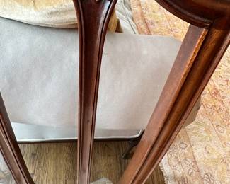 close up of the dining chair back