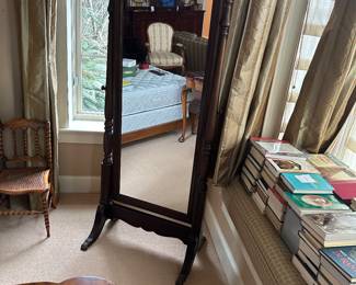 Antique wood frame standing mirror.  28"w x 20"d x 66"h.  Available for online purchase which opens Wednesday at 7pm.  See sale description to learn how to buy online. 