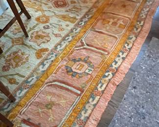$1500 Antique tribal style rug. 15'8" x 10'7".  Needs some repair but it is stunning. Available during in-person shopping Friday and Saturday.