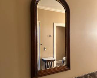 $340. Rounded top wood framed mirror.  27"w x 47"h x 3"d  Available for online purchase which opens Wednesday at 7pm.  See sale description to learn how to buy online. 
