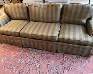 $190. Upholstered custom sofa with three cushions.  87.5" x 32"d x 30"h.  