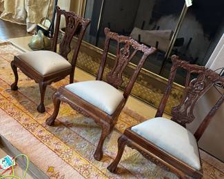 $120 each.  Three child sized Chippendale chairs.  12"w x 12"d x 20"h  Available for online purchase which opens Wednesday at 7pm.  See sale description to learn how to buy online. 