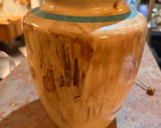 Carved wooden vase