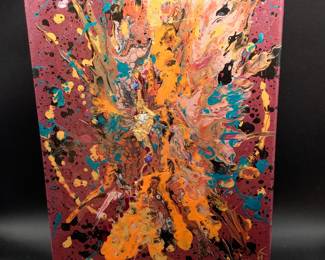 Original acrylic and resin painting