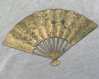 Brass hand fan decor