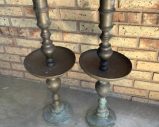 Large brass candlesticks