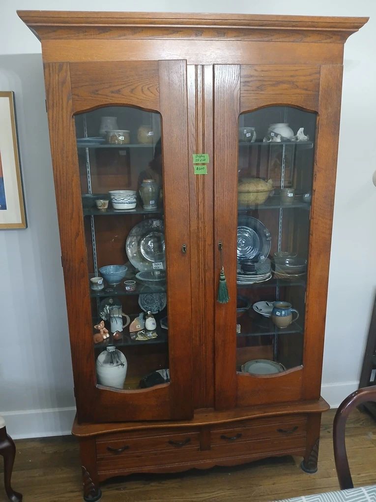 Absolutely incredible antique solid Oak display, that’s been upgraded with modern shelf hardware and (4) 3/8” tempered glass shelves. 48x17x75. $500.