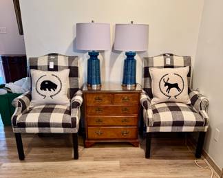 Black and Whiter Checkered Arm Chairs $200 each