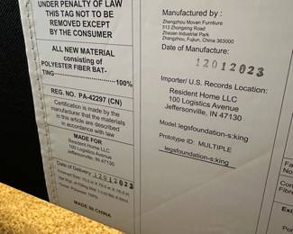 C33 - $100. King Size Bed FRAME only. Resident Home 2023. Will need to disassemble to move. 