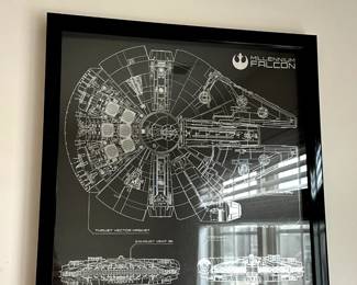 C17 - $35. Millennium Falcon by Artissimo Art 2015. Measures 20" square. 