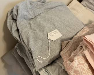 C39 - $15. Pottery Barn Twin Fitted Sheets - Grey. 