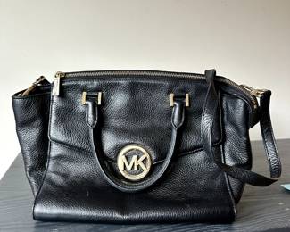 C53 - $30. Michael Kors Black Pebbled Leather Hudson Satchel - Very good condition. 