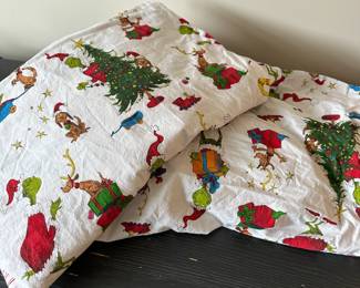 C36 - $20. Pottery Barn Kids Dr. Seuss Full Size Flannel Sheets