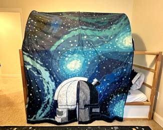 C3 - $140. IKEA Twin KURA Bed with Space Shade. (Bed has lots of configuration options!) Includes Clean IKEA foam mattress. Gently used - in great condition! Measures 82" wide x 39" deep x 45" tall. 