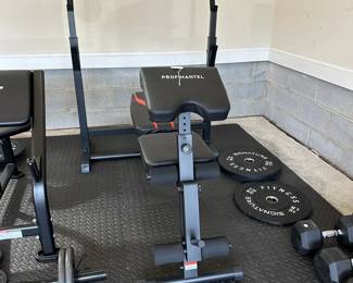 C95 - $100. Profihantel Weight Bench. Measures 40" x 69" long x 44" tall. 