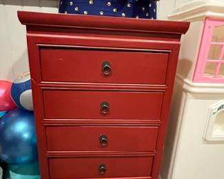 Red painted Chester drawers