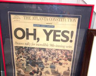 Braves Framed Newspaper