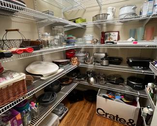 Pantry full of pots pans