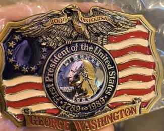 Vintage 200th Anniversary George Washington Belt Buckle