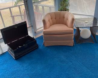 Small chest and club chair. 