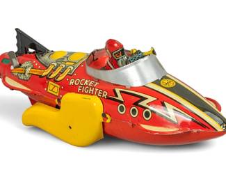 Vintage Louis Marx (USA) Sparkling Rocket and Fighter Ship with Box